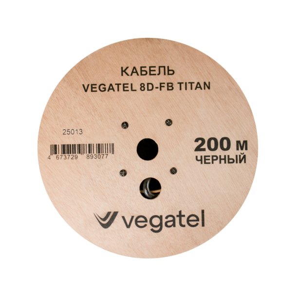 Кабель коаксиальный VEGATEL 8D-FB (Titan, черный) бухта 200м