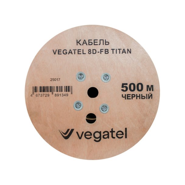 Кабель коаксиальный VEGATEL 8D-FB (Titan, черный) бухта 500м