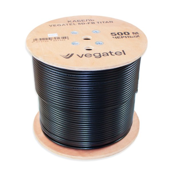 Кабель коаксиальный VEGATEL 8D-FB (Titan, черный) бухта 500м