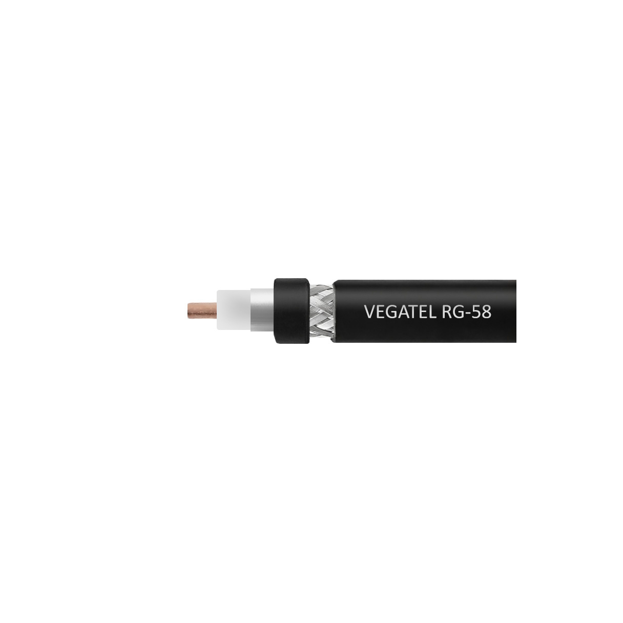 Кабель коаксиальный VEGATEL RG-58 A/U (ГОСТ, PVC, черный) 50м